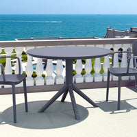 Compamia Sky Round Folding Table 42 inch Black/Dark Gray/Taupe/Olive Green/White