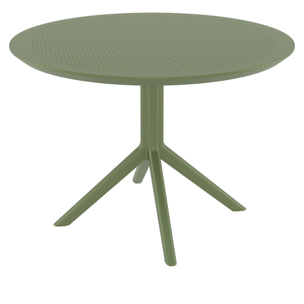 Compamia Sky Round Folding Table 42 inch Black/Dark Gray/Taupe/Olive Green/White