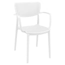 Compamia Loft Outdoor Dining Set with 6 Arm Chairs and 55 inch Extension Table Black/Dark Gray/Taupe/White
