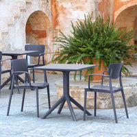 Compamia Loft Bistro Set 3 Piece with 27 inch Table Top in Black/Dark Gray/Taupe/Olive Green/White