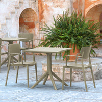 Compamia Loft Bistro Set 3 Piece with 27 inch Table Top in Black/Dark Gray/Taupe/Olive Green/White