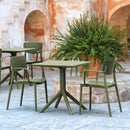 Compamia Loft Bistro Set 3 Piece with 27 inch Table Top in Black/Dark Gray/Taupe/Olive Green/White