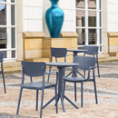 Compamia Loft Bistro Set 3 Piece with 24 inch Table Top in Black/Dark Gray/Taupe/Olive Green/White