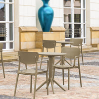 Compamia Loft Bistro Set 3 Piece with 24 inch Table Top in Black/Dark Gray/Taupe/Olive Green/White