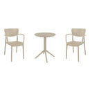 Compamia Loft Bistro Set 3 Piece with 24 inch Table Top in Black/Dark Gray/Taupe/Olive Green/White