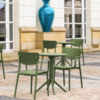 Compamia Loft Bistro Set 3 Piece with 24 inch Table Top in Black/Dark Gray/Taupe/Olive Green/White