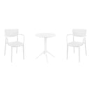 Compamia Loft Bistro Set 3 Piece with 24 inch Table Top in Black/Dark Gray/Taupe/Olive Green/White