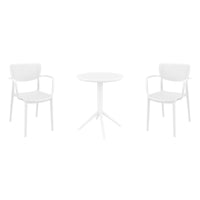 Compamia Loft Bistro Set 3 Piece with 24 inch Table Top in Black/Dark Gray/Taupe/Olive Green/White
