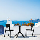 Compamia Lucy Outdoor Bistro Set 3 Piece with 24 inch Table Top Black/Dark Gray/Taupe/White