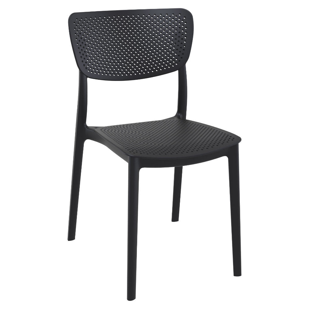 Compamia Lucy Outdoor Bistro Set 3 Piece with 24 inch Table Top Black/Dark Gray/Taupe/White
