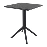 Compamia Lucy Outdoor Bistro Set 3 Piece with 24 inch Table Top Black/Dark Gray/Taupe/White