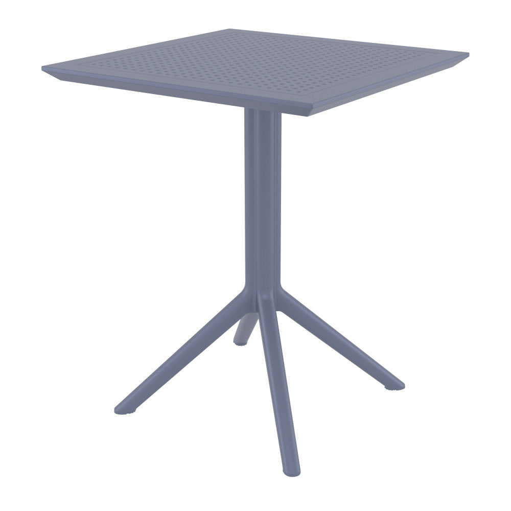 Compamia Lucy Outdoor Bistro Set 3 Piece with 24 inch Table Top Black/Dark Gray/Taupe/White