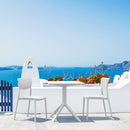 Compamia Lucy Outdoor Bistro Set 3 Piece with 24 inch Table Top Black/Dark Gray/Taupe/White