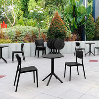 Compamia Lucy Bistro Set 3 Piece with 24 inch Table Top in Black/Dark Gray/Taupe/Olive Green/White