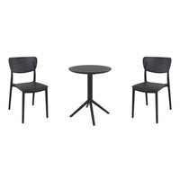 Compamia Lucy Bistro Set 3 Piece with 24 inch Table Top in Black/Dark Gray/Taupe/Olive Green/White