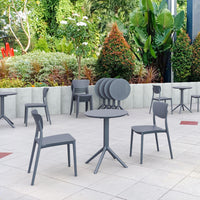 Compamia Lucy Bistro Set 3 Piece with 24 inch Table Top in Black/Dark Gray/Taupe/Olive Green/White