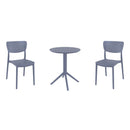 Compamia Lucy Bistro Set 3 Piece with 24 inch Table Top in Black/Dark Gray/Taupe/Olive Green/White