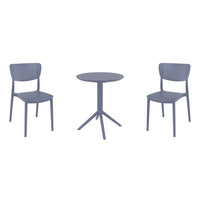 Compamia Lucy Bistro Set 3 Piece with 24 inch Table Top in Black/Dark Gray/Taupe/Olive Green/White