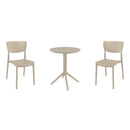 Compamia Lucy Bistro Set 3 Piece with 24 inch Table Top in Black/Dark Gray/Taupe/Olive Green/White