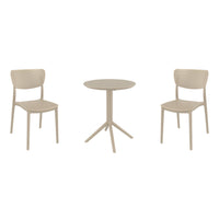 Compamia Lucy Bistro Set 3 Piece with 24 inch Table Top in Black/Dark Gray/Taupe/Olive Green/White