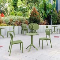 Compamia Lucy Bistro Set 3 Piece with 24 inch Table Top in Black/Dark Gray/Taupe/Olive Green/White
