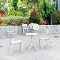 Compamia Lucy Bistro Set 3 Piece with 24 inch Table Top in Black/Dark Gray/Taupe/Olive Green/White