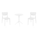 Compamia Lucy Bistro Set 3 Piece with 24 inch Table Top in Black/Dark Gray/Taupe/Olive Green/White