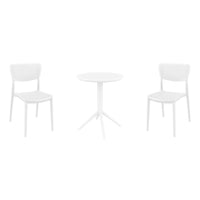 Compamia Lucy Bistro Set 3 Piece with 24 inch Table Top in Black/Dark Gray/Taupe/Olive Green/White