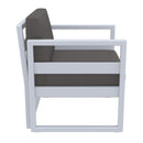Compamia Mykonos Patio Club Chair Silver with Sunbrella Charcoal/Natural Cushion