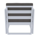 Compamia Mykonos Patio Club Chair Silver with Sunbrella Charcoal/Natural Cushion