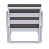 Compamia Mykonos Patio Club Chair Silver with Sunbrella Charcoal/Natural Cushion