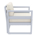 Compamia Mykonos Patio Club Chair Silver with Sunbrella Charcoal/Natural Cushion