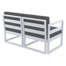 Compamia Mykonos Patio Loveseat Silver with Sunbrella Charcoal/Natural Cushion