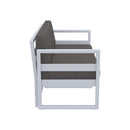 Compamia Mykonos Patio Loveseat Silver with Sunbrella Charcoal/Natural Cushion