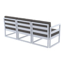 Compamia Mykonos Patio Sofa Silver with Sunbrella Charcoal/Natural Cushion