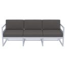 Compamia Mykonos Patio Sofa Silver with Sunbrella Charcoal/Natural Cushion
