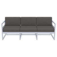 Compamia Mykonos Patio Sofa Silver with Sunbrella Charcoal/Natural Cushion