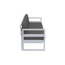 Compamia Mykonos Patio Sofa Silver with Sunbrella Charcoal/Natural Cushion