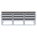 Compamia Mykonos Patio Sofa Silver with Sunbrella Charcoal/Natural Cushion