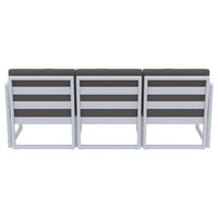 Compamia Mykonos Patio Sofa Silver with Sunbrella Charcoal/Natural Cushion