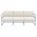 Compamia Mykonos Patio Sofa Silver with Sunbrella Charcoal/Natural Cushion