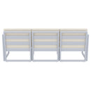 Compamia Mykonos Patio Sofa Silver with Sunbrella Charcoal/Natural Cushion