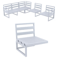 Compamia Mykonos Extension Silver with Sunbrella Charcoal/Natural Cushion