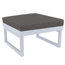 Compamia Mykonos Ottoman Silver with Sunbrella Charcoal/Natural Cushion