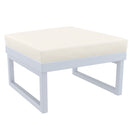 Compamia Mykonos Ottoman Silver with Sunbrella Charcoal/Natural Cushion