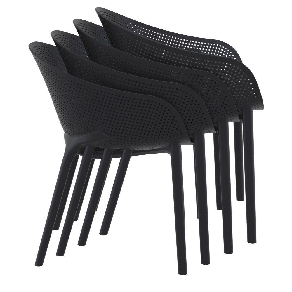 Compamia Sky Pro Stacking Dining Chair In Black/Gray/Taupe/Marsala/Olive Green/White - Set of 2