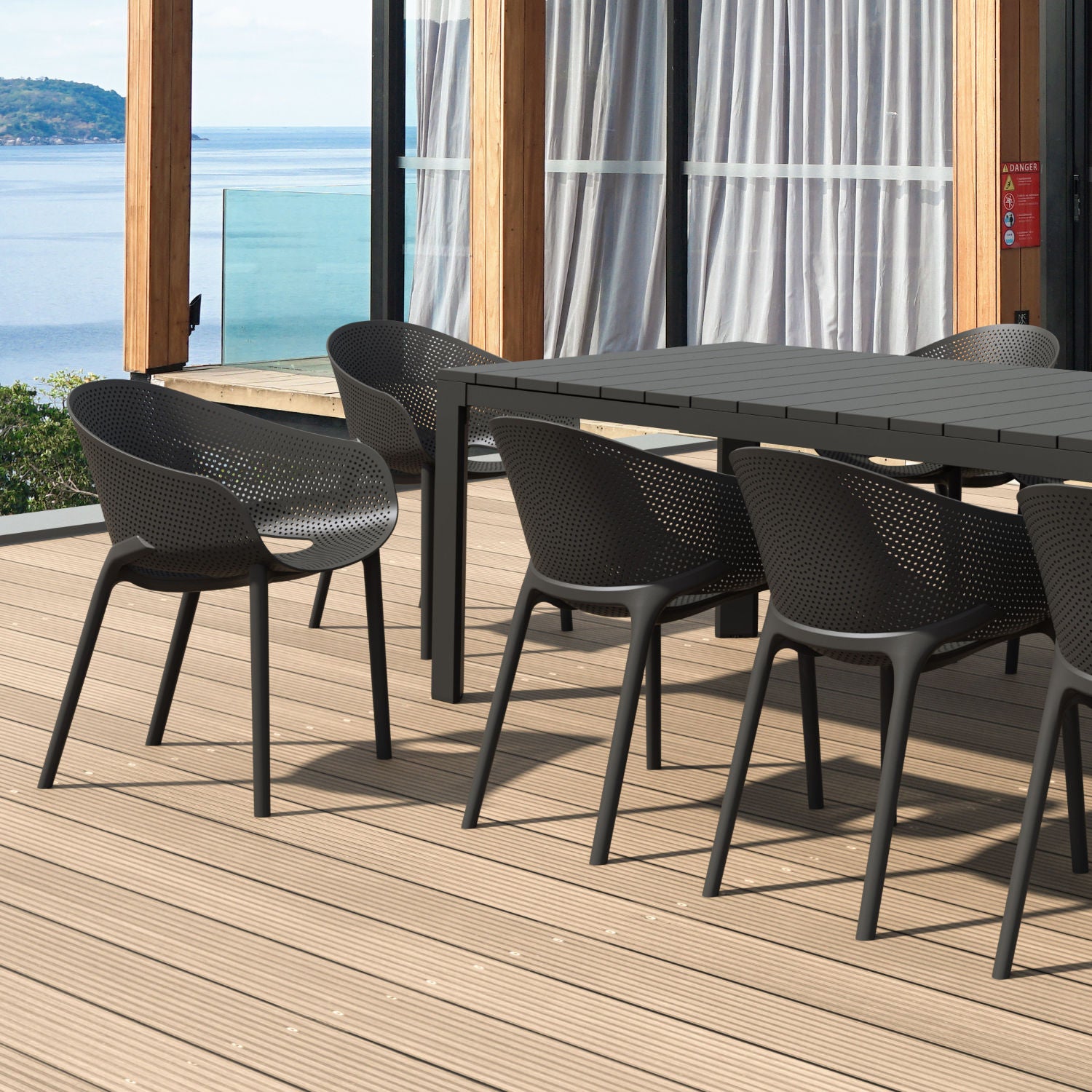 Compamia Sky Pro Stacking Dining Chair In Black/Gray/Taupe/Marsala/Olive Green/White - Set of 2