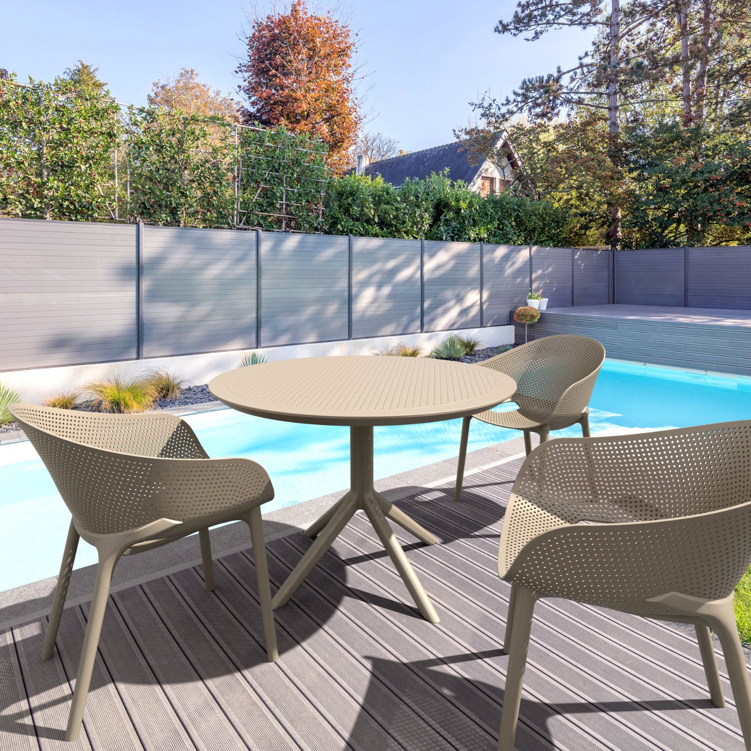 Compamia Sky Pro Stacking Dining Chair In Black/Gray/Taupe/Marsala/Olive Green/White - Set of 2