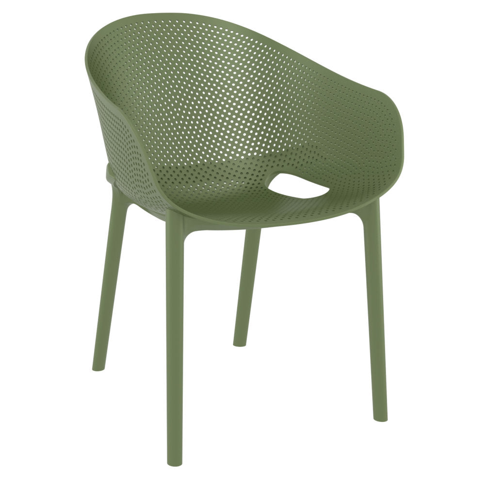 Compamia Sky Pro Stacking Dining Chair In Black/Gray/Taupe/Marsala/Olive Green/White - Set of 2