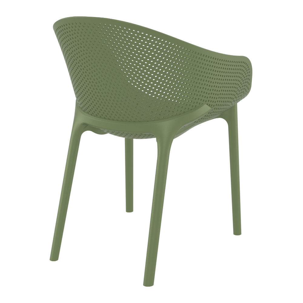 Compamia Sky Pro Stacking Dining Chair In Black/Gray/Taupe/Marsala/Olive Green/White - Set of 2